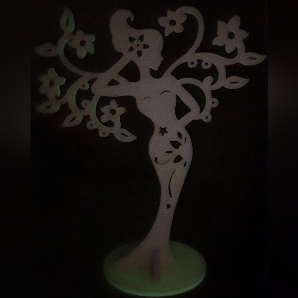 Handmade Glow In The Dark Two Colored Lady Jewelry Stand 3D Printed Pink Peach - Picture 5 of 5